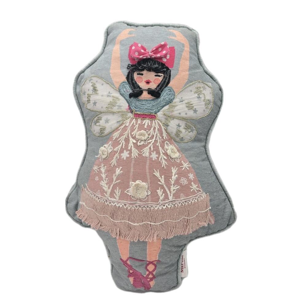 Martha Stewart Accent Pillow Fairy Ballerina Embroidered Crochet Princess Cottag